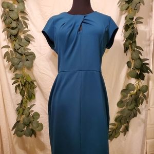 Banana Republic Sz 6 cerulean dress peek a boo